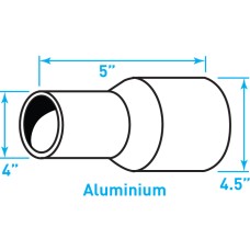 Truck Exhaust Expanded Adaptor, ​Aluminized Steel - 4" / 4.5" Outside Diameter